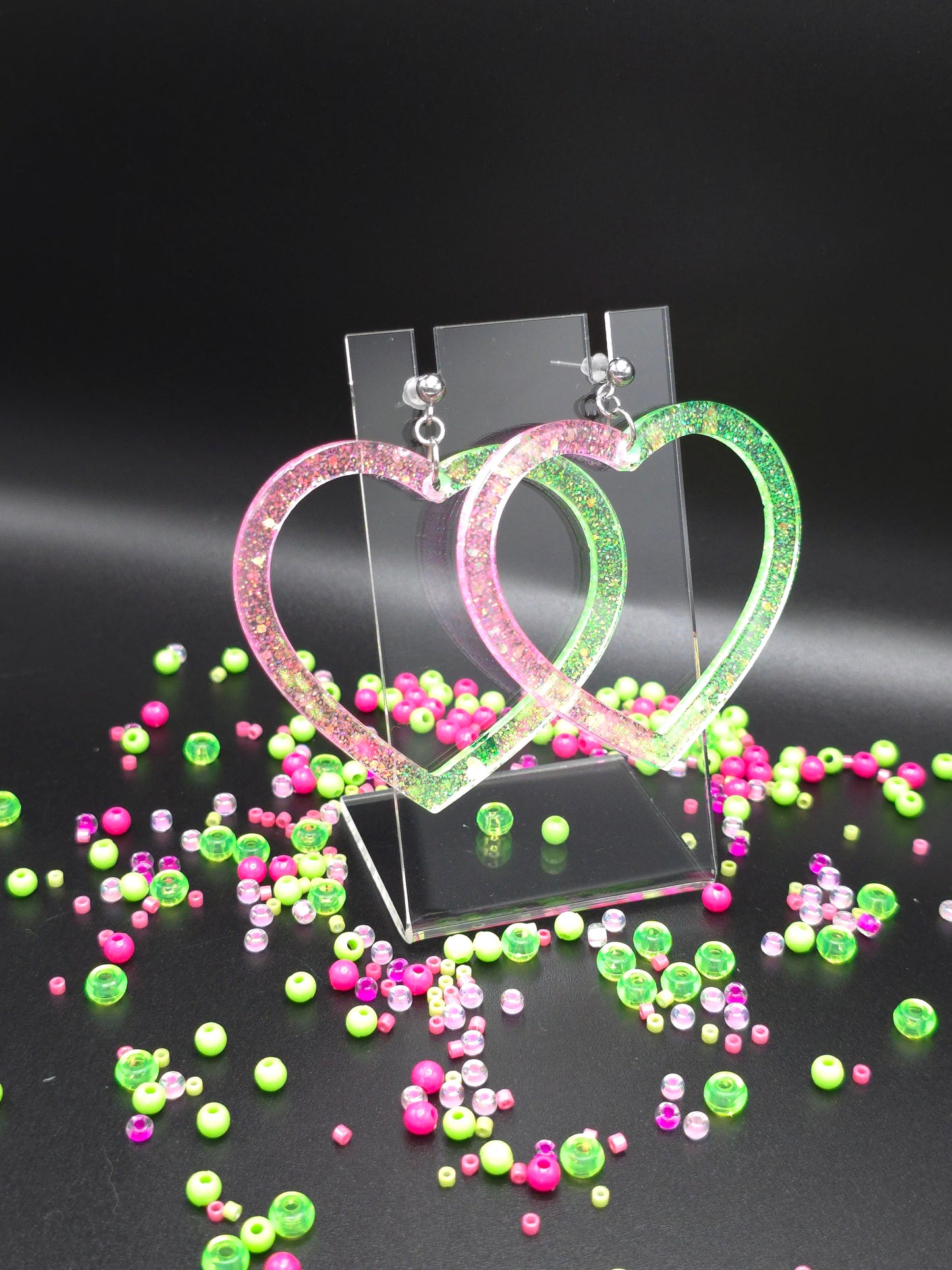 Hoops of the Heart Resin Earrings