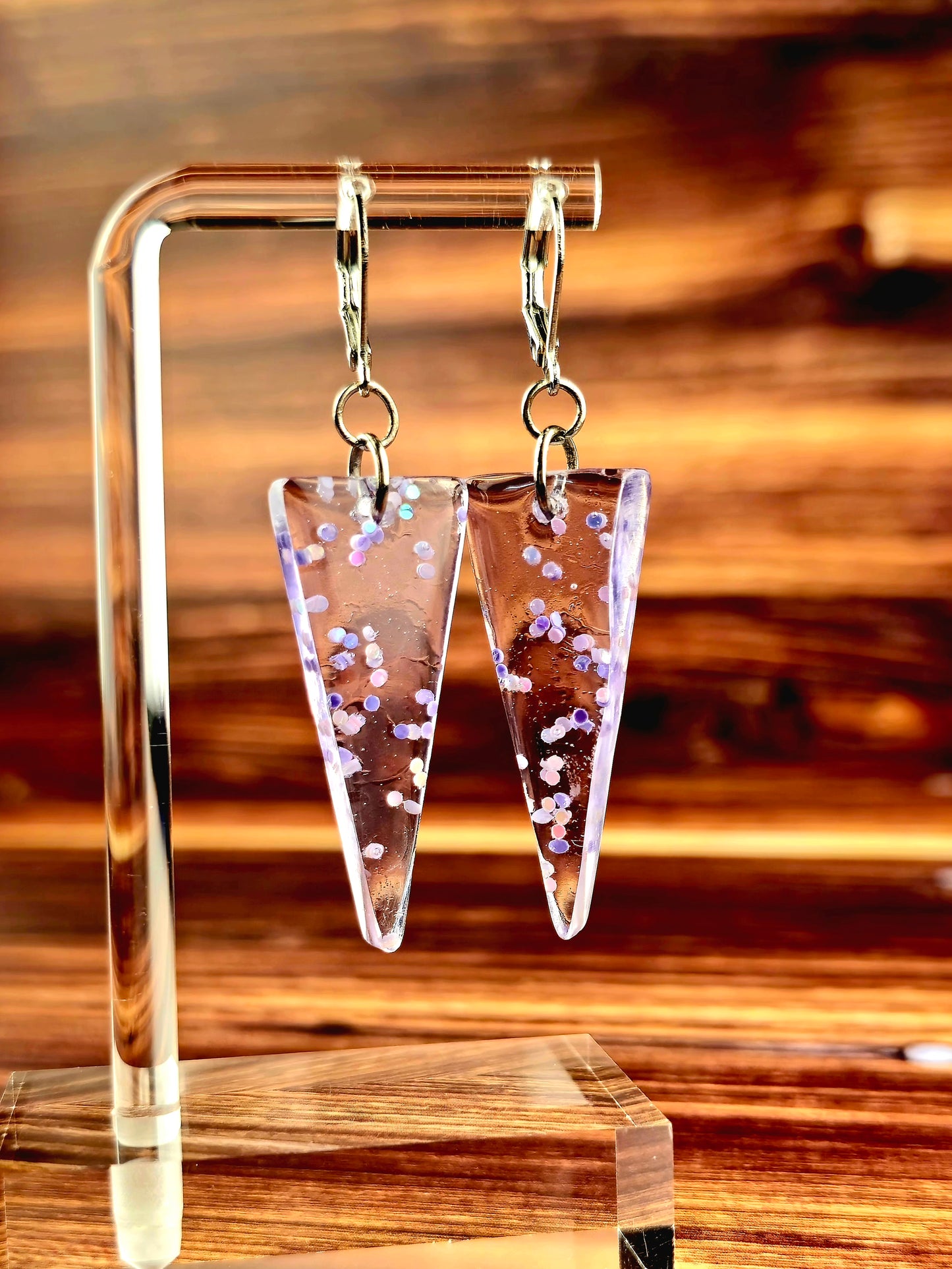 Upside-down Triangle French Lever-Back Earrings