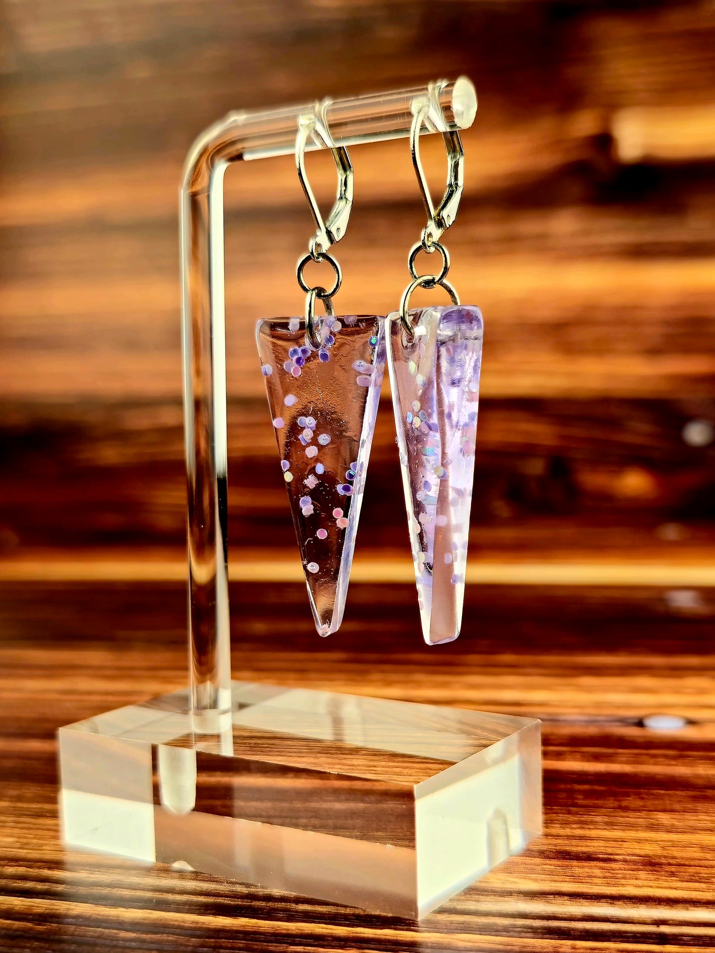 Upside-down Triangle French Lever-Back Earrings