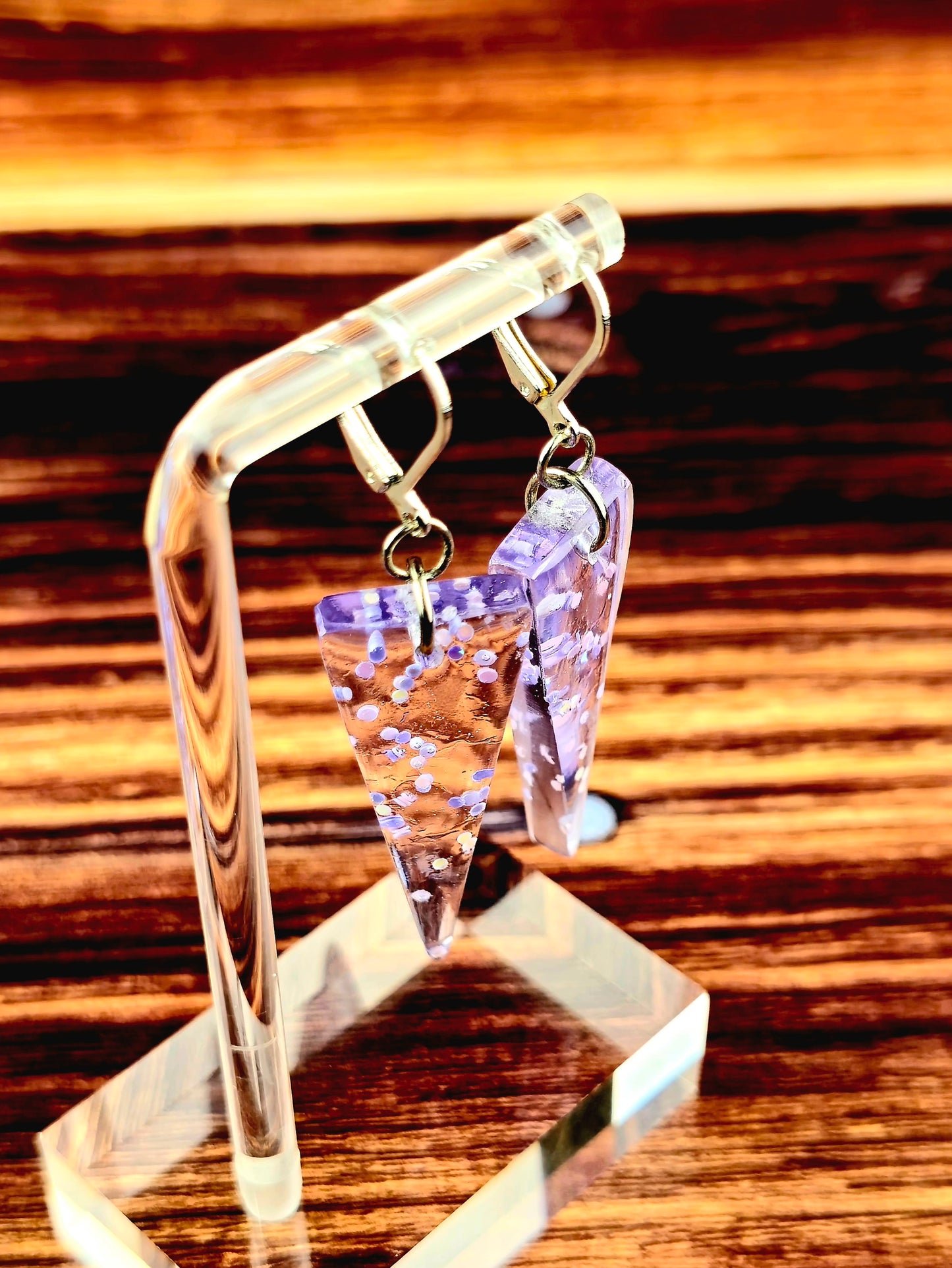 Upside-down Triangle French Lever-Back Earrings