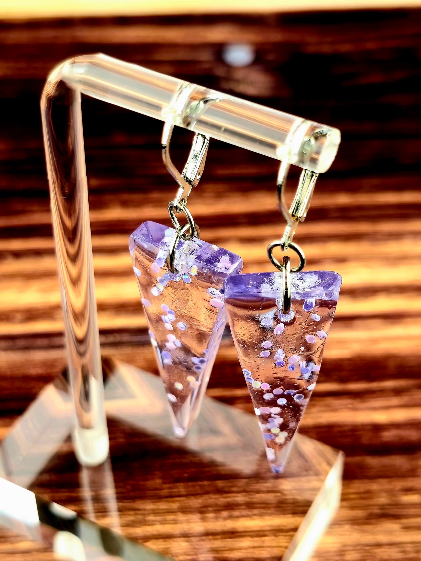 Upside-down Triangle French Lever-Back Earrings