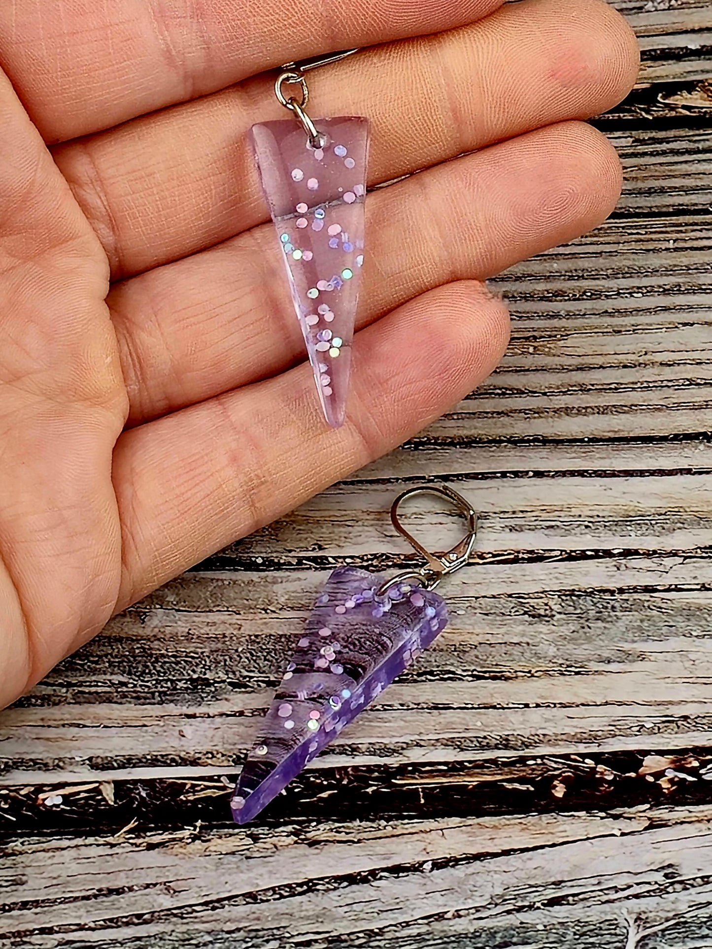 Upside-down Triangle French Lever-Back Earrings