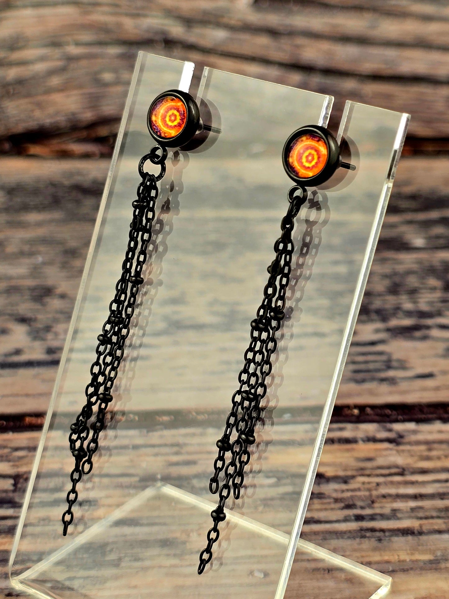 Tripy Post Stud Dangle Earrings
