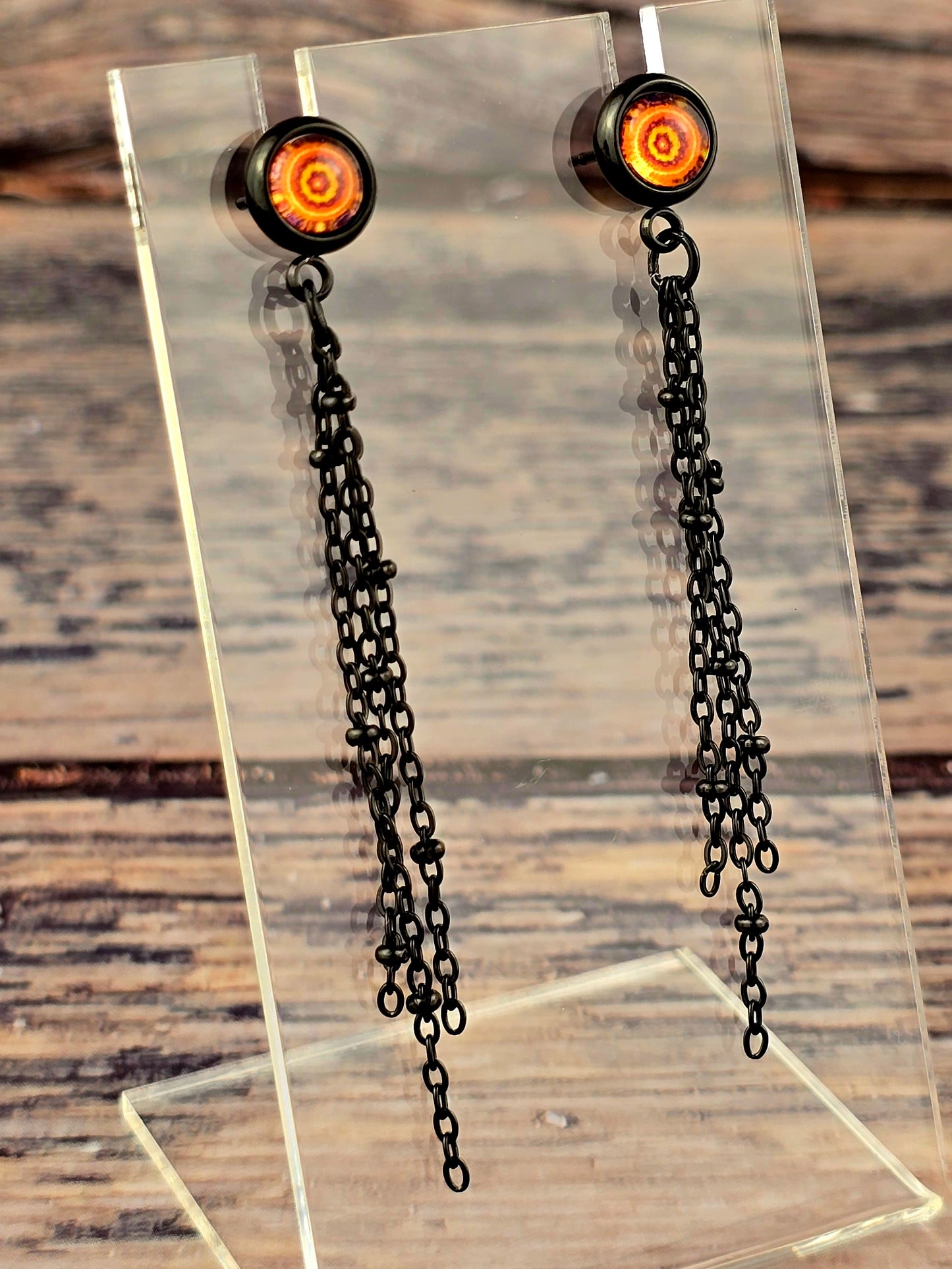 Tripy Post Stud Dangle Earrings