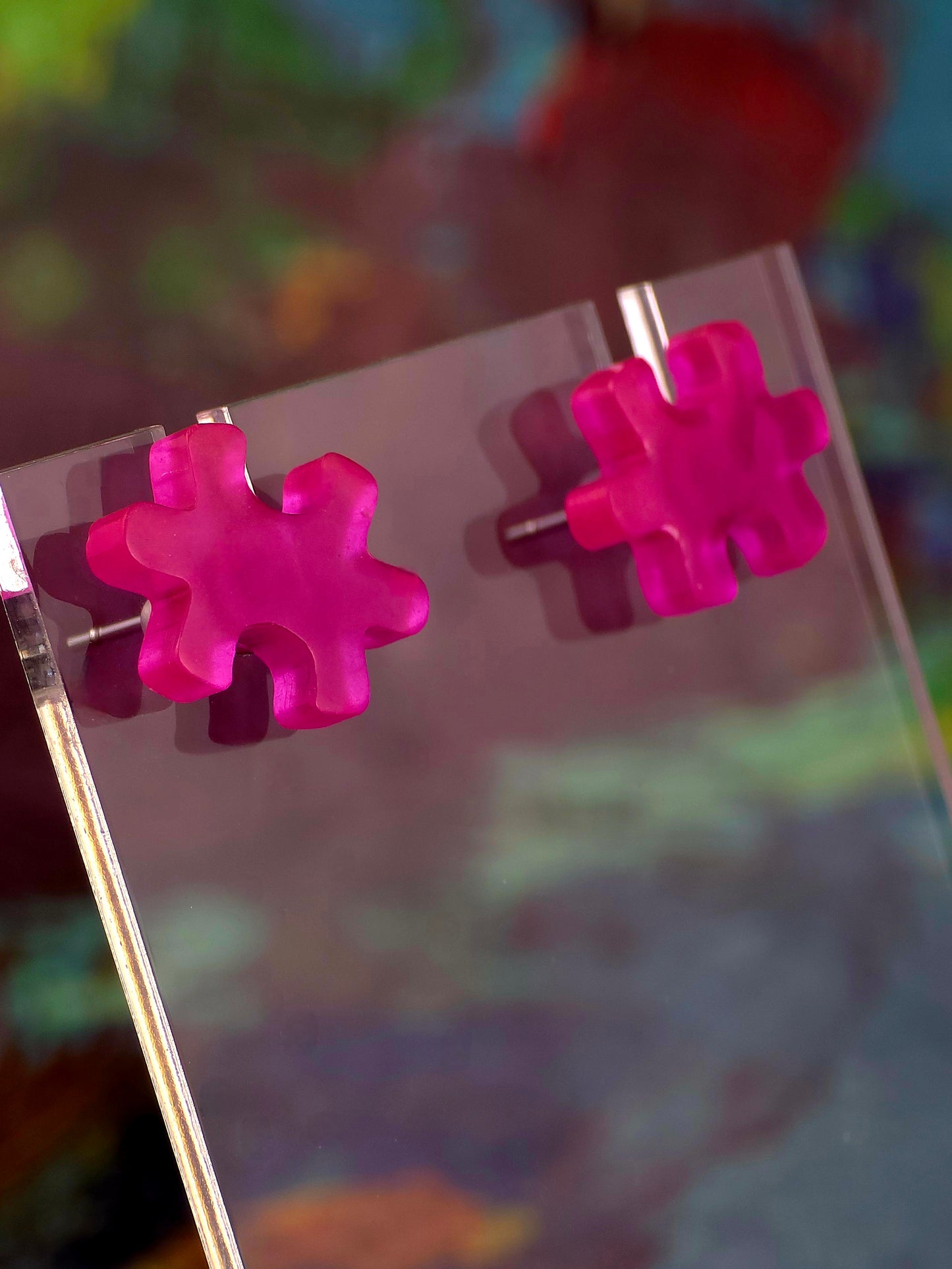 Glow in Dark Puzzle Post Earrings