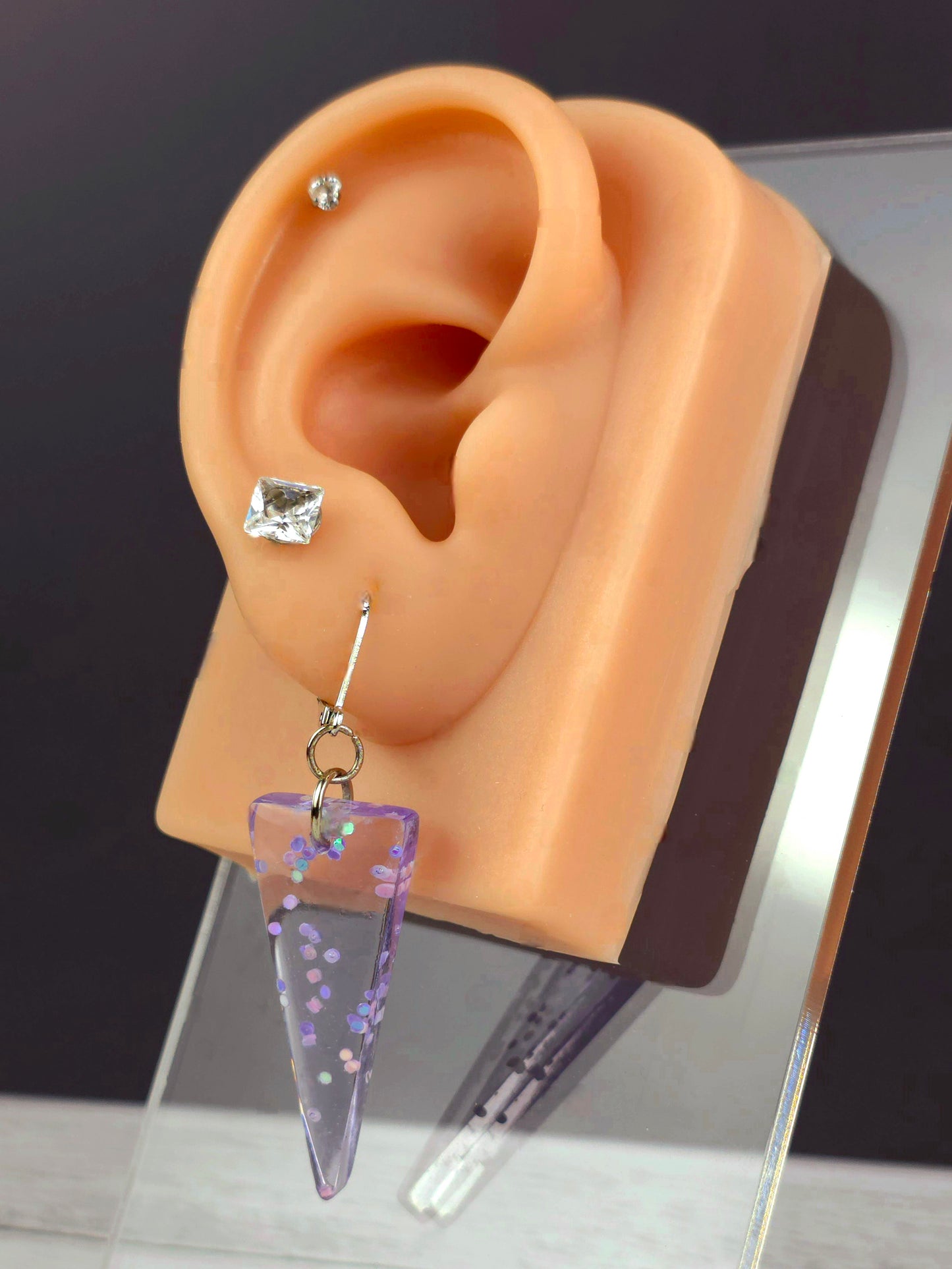 Upside-down Triangle French Lever-Back Earrings