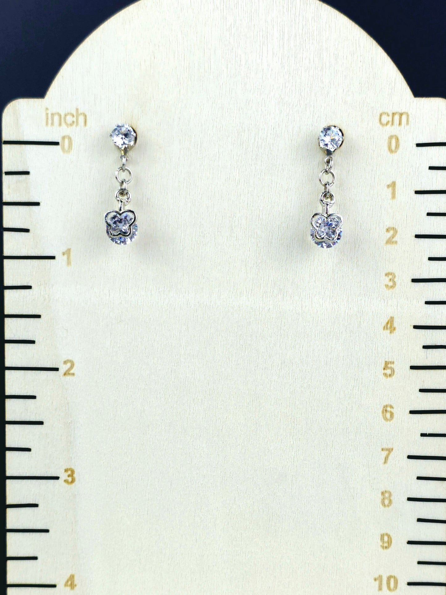 Cubic Post Studs with Dangle Cubic Butterfly Earrings