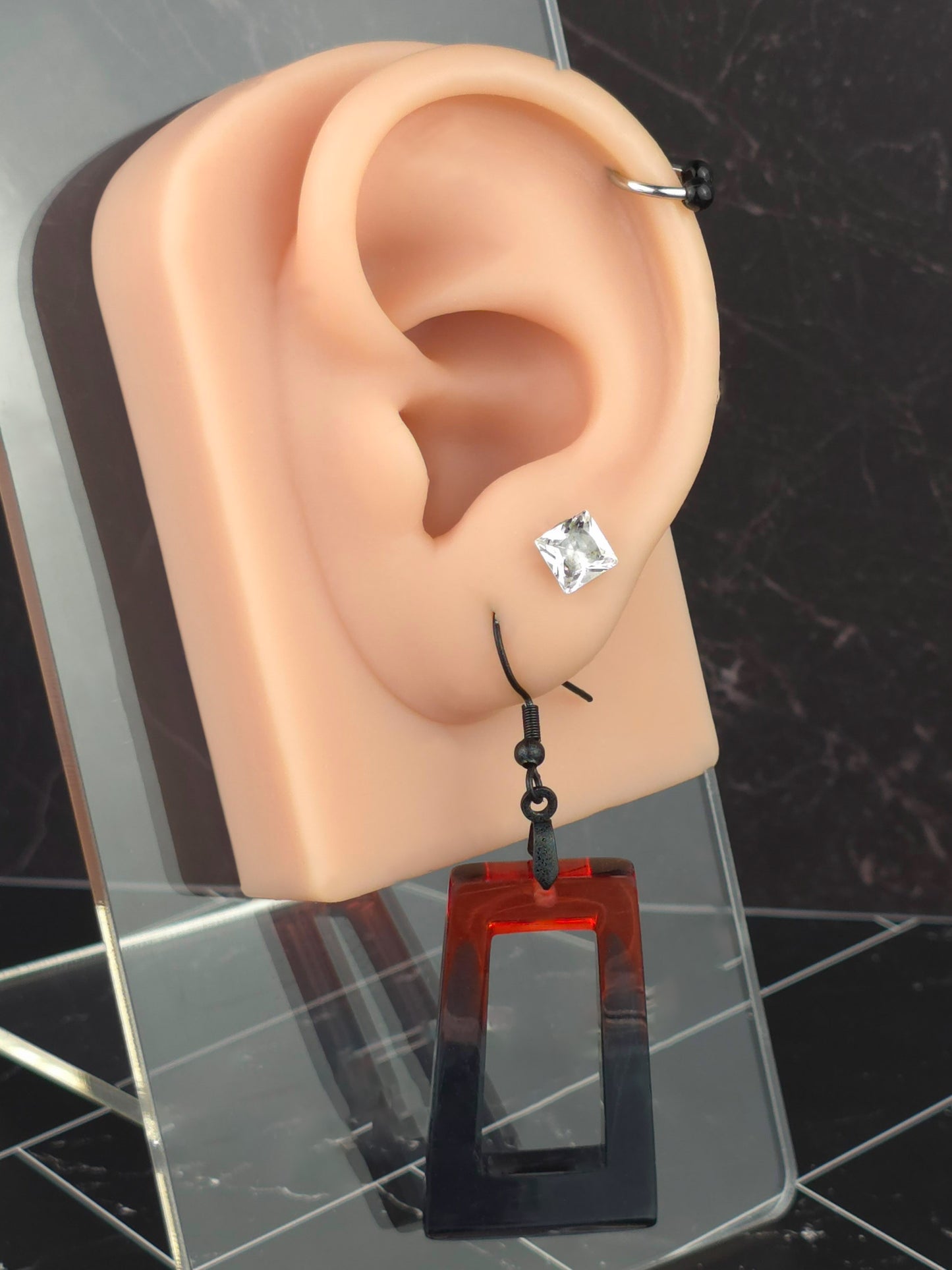 Sleek Resin Hoop Earrings