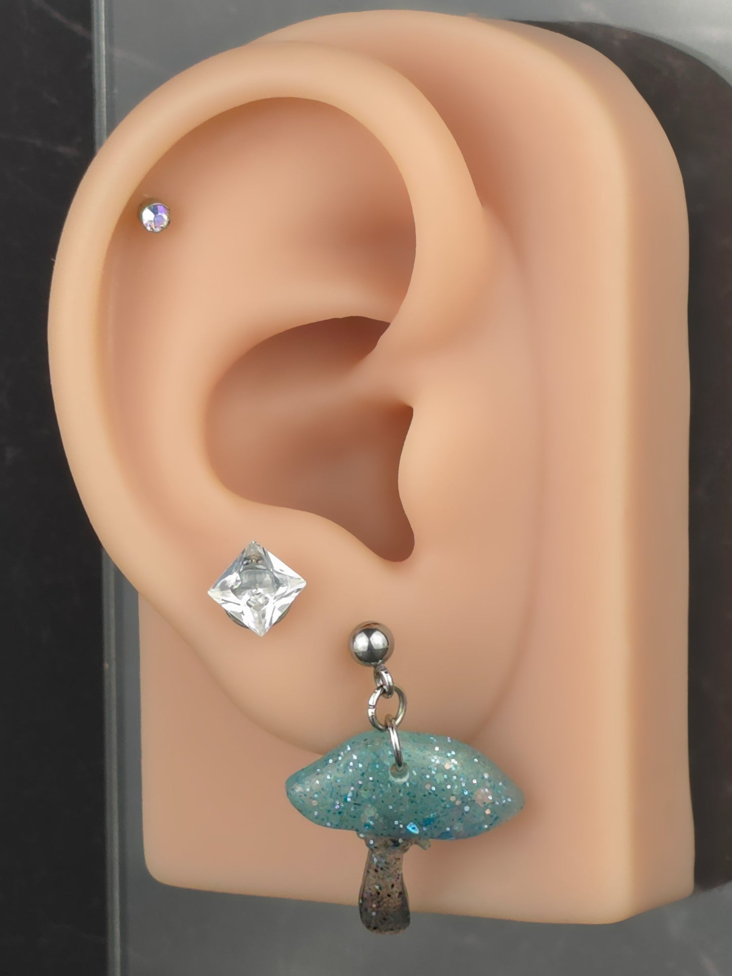 Mismatch Mushroom Ball Post Earrings