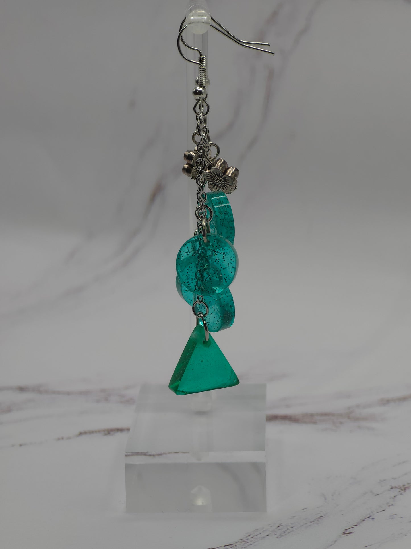 Flower, Triangle, Cricle Dangle Earrings