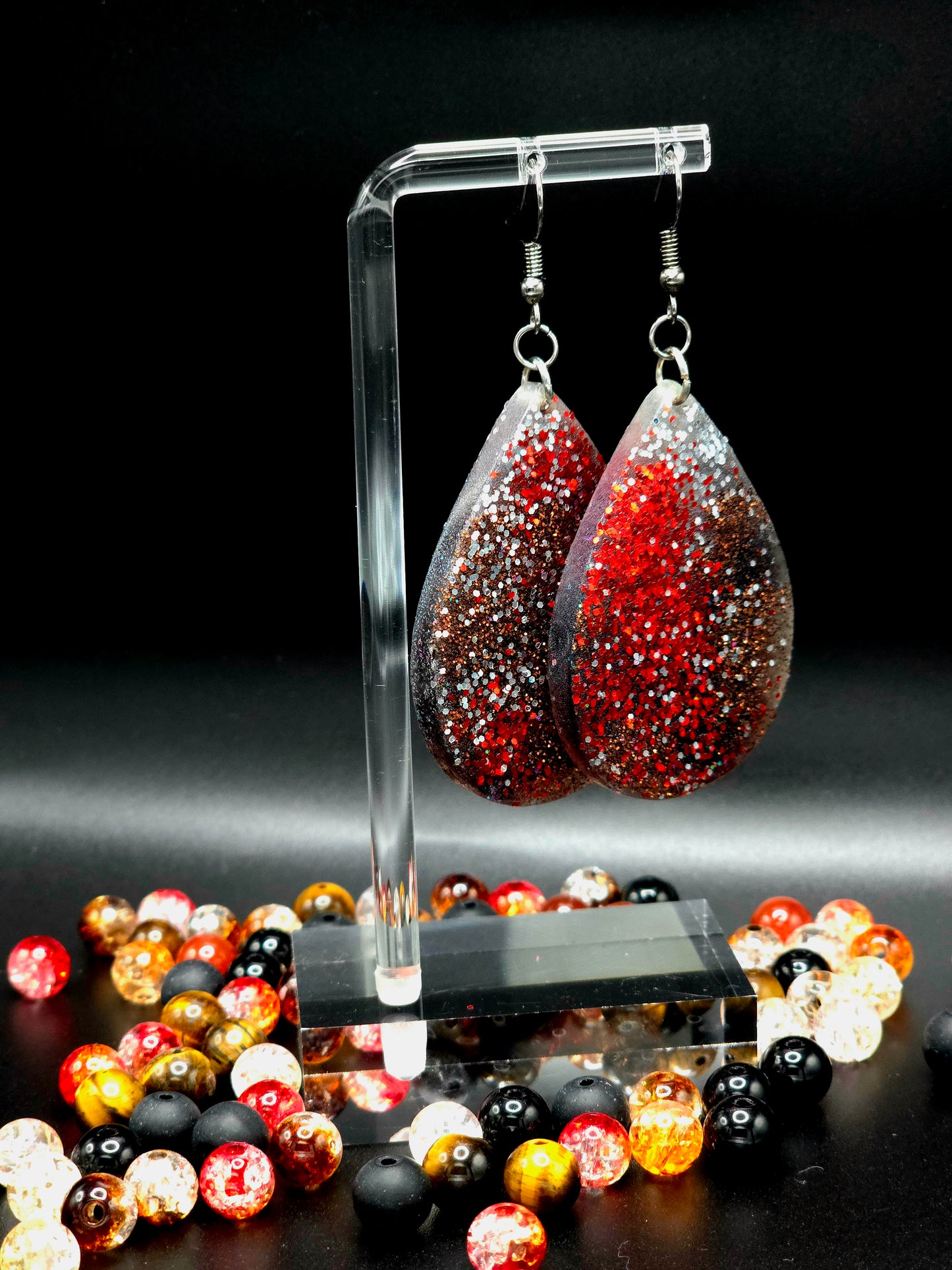 A touch of Glitter Resin Earrings
