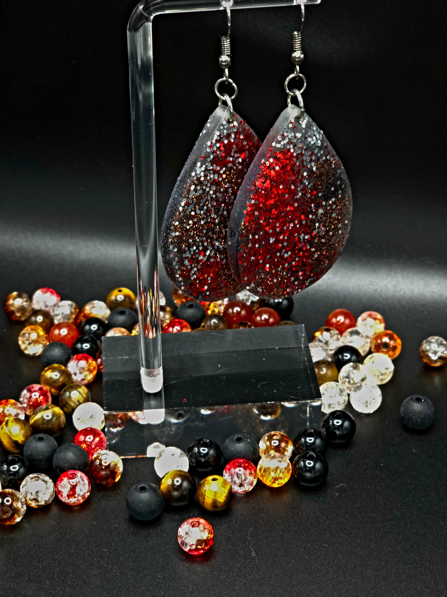 A touch of Glitter Resin Earrings