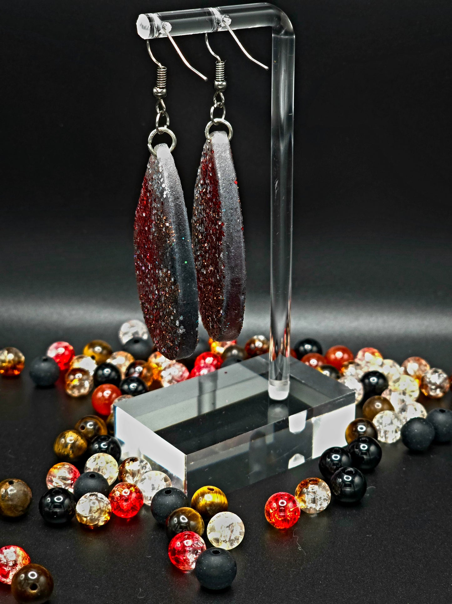 A touch of Glitter Resin Earrings