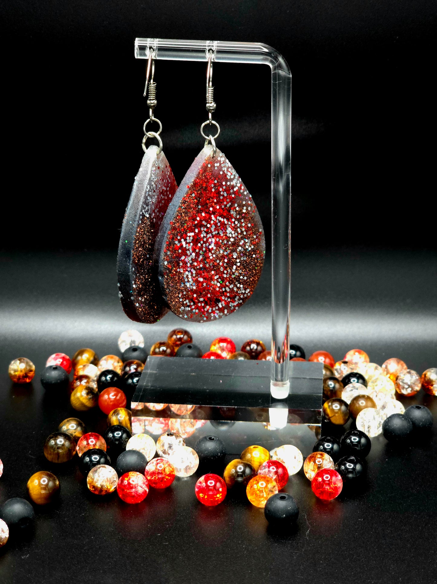 A touch of Glitter Resin Earrings