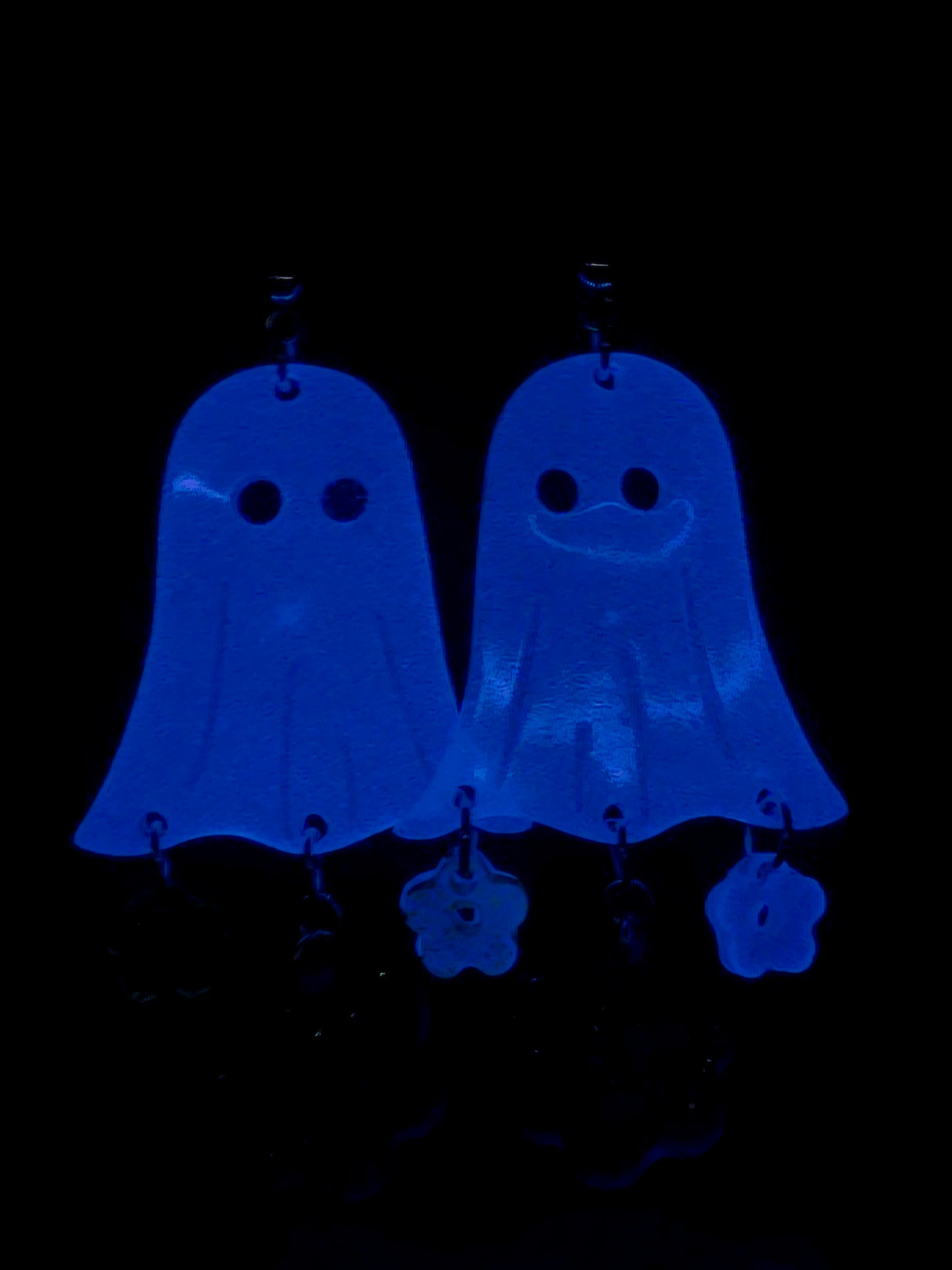 Ghoulish Flower Ghost Earrings