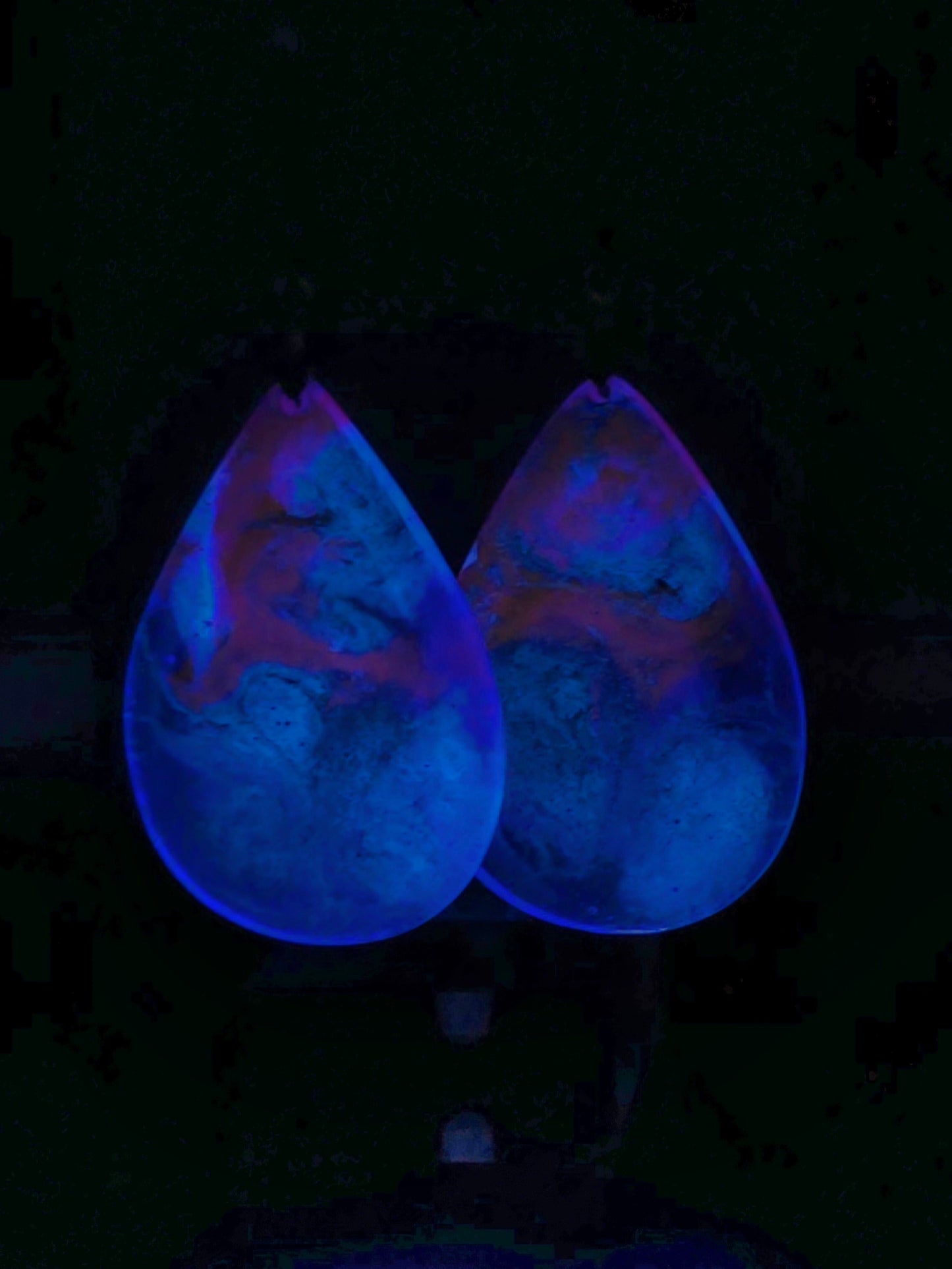 Tye Dye Glow in the Dark Resin Earrings