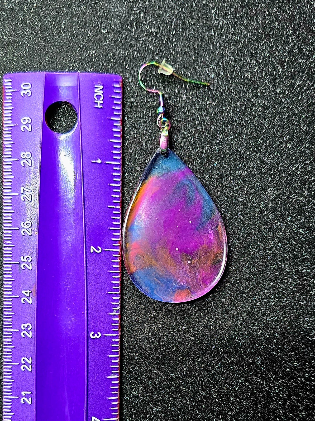 Tye Dye Glow in the Dark Resin Earrings