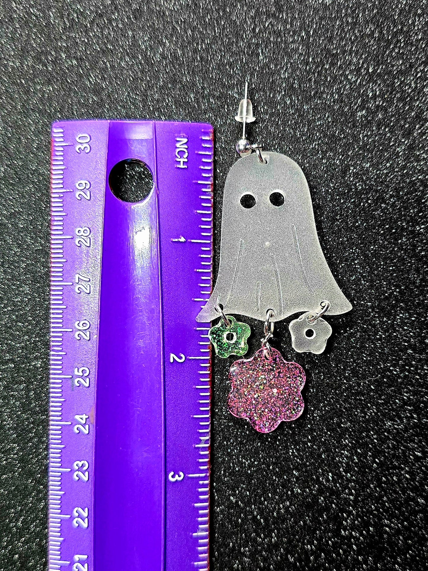 Ghoulish Flower Ghost Earrings