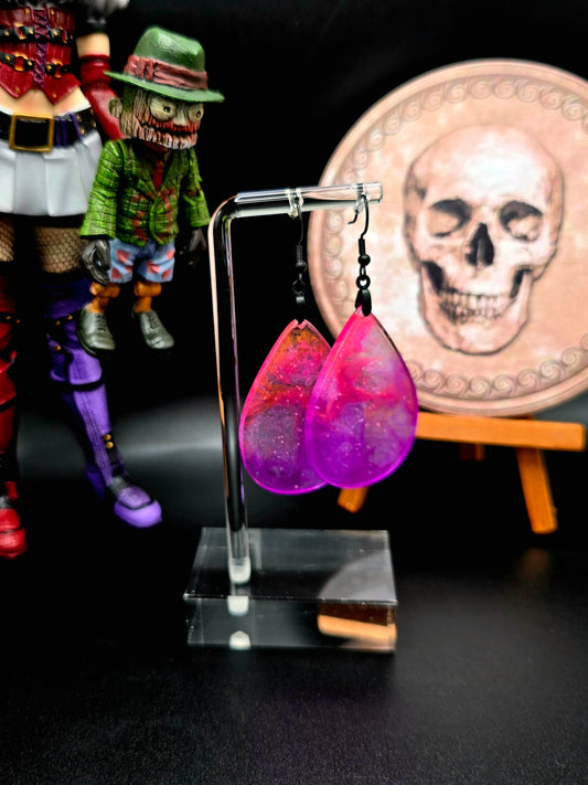 Tye Dye Glow in the Dark Resin Earrings