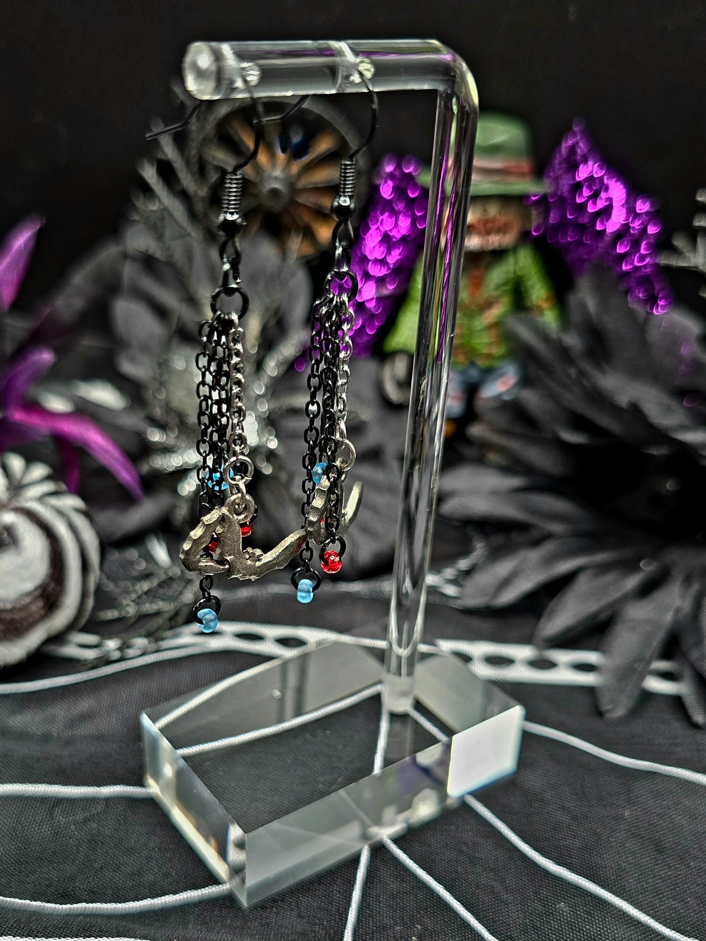 Creepy Bat Drop Earrings