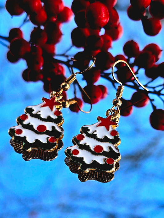 Christmas Tree Dangle Earrings