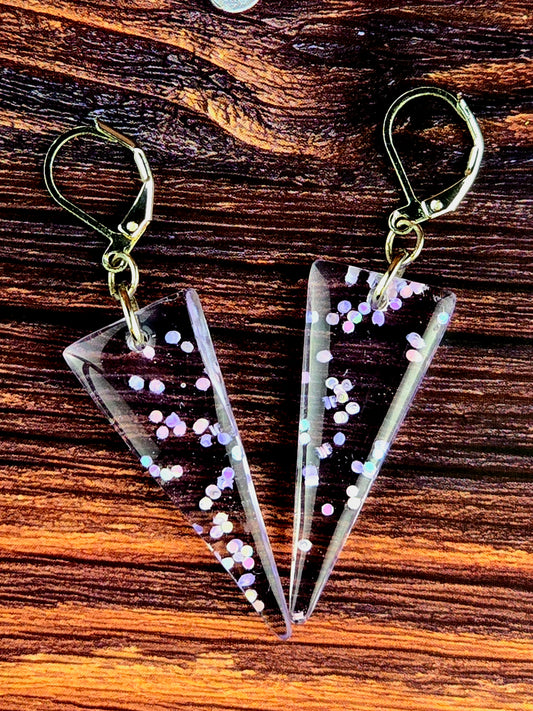 Upside-down Triangle French Lever-Back Earrings