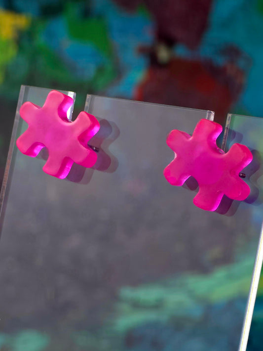 Glow in Dark Puzzle Post Earrings