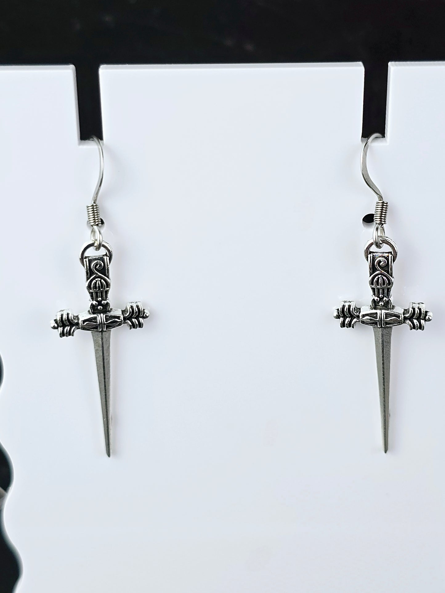 Silver Fishhook Dangly Daggers