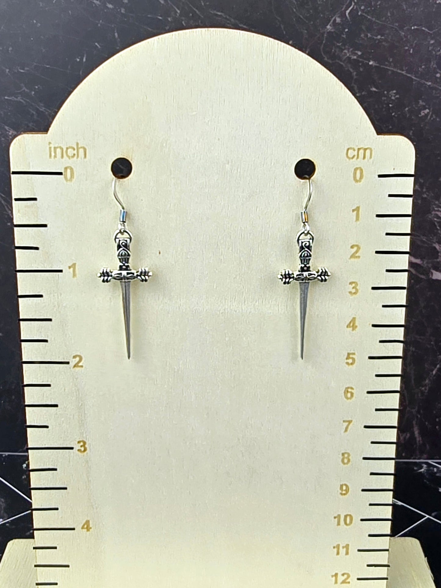 Silver Fishhook Dangly Daggers