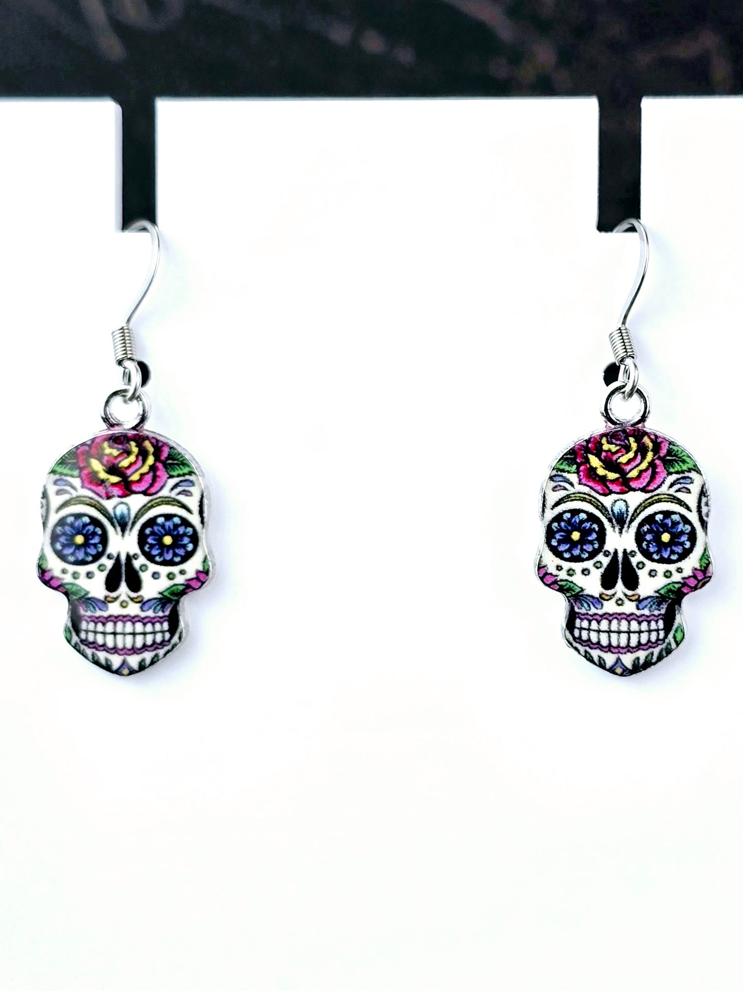 SugarSkull Dangle Fishhook Earrings