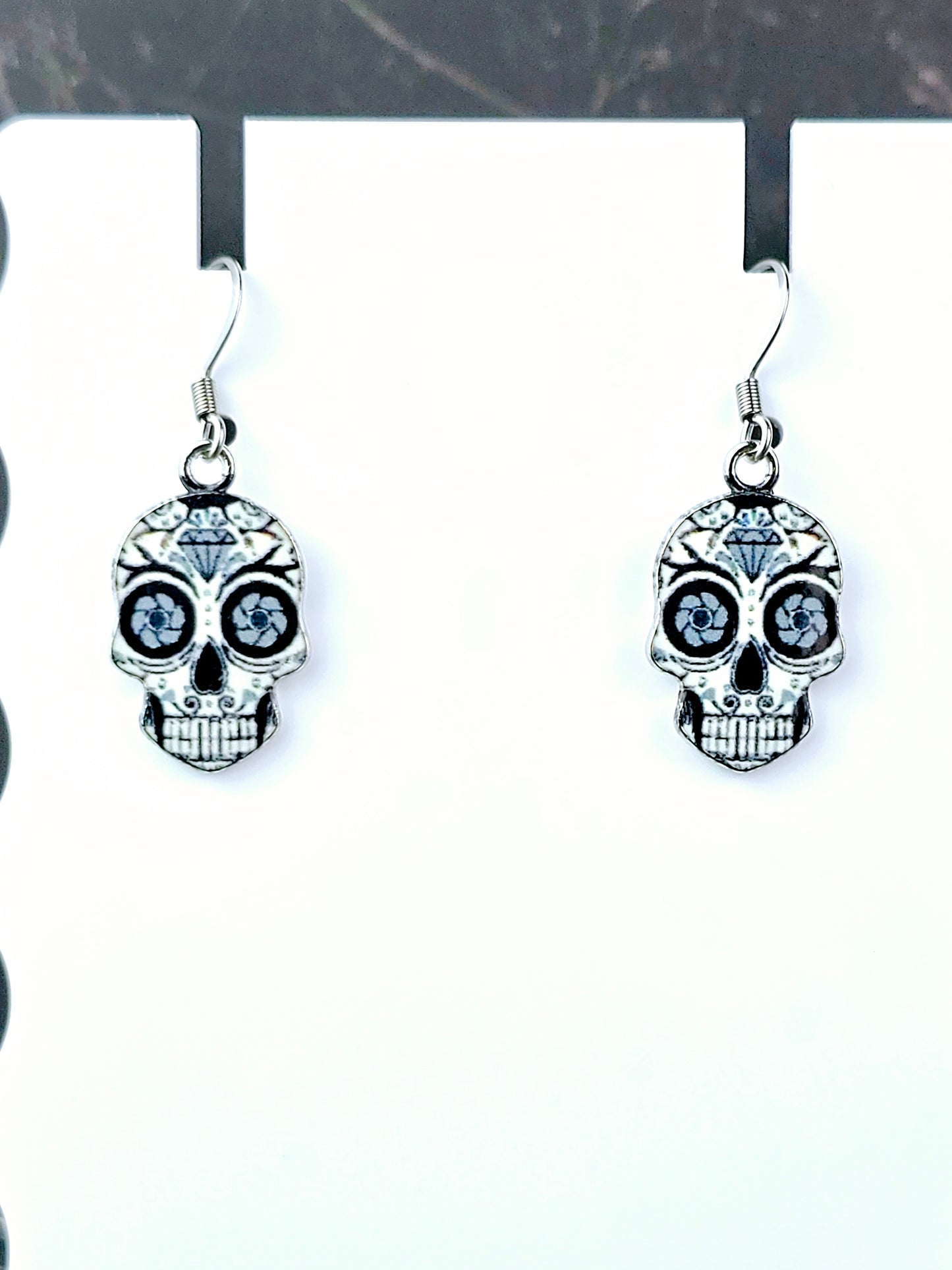 SugarSkull Dangle Fishhook Earrings