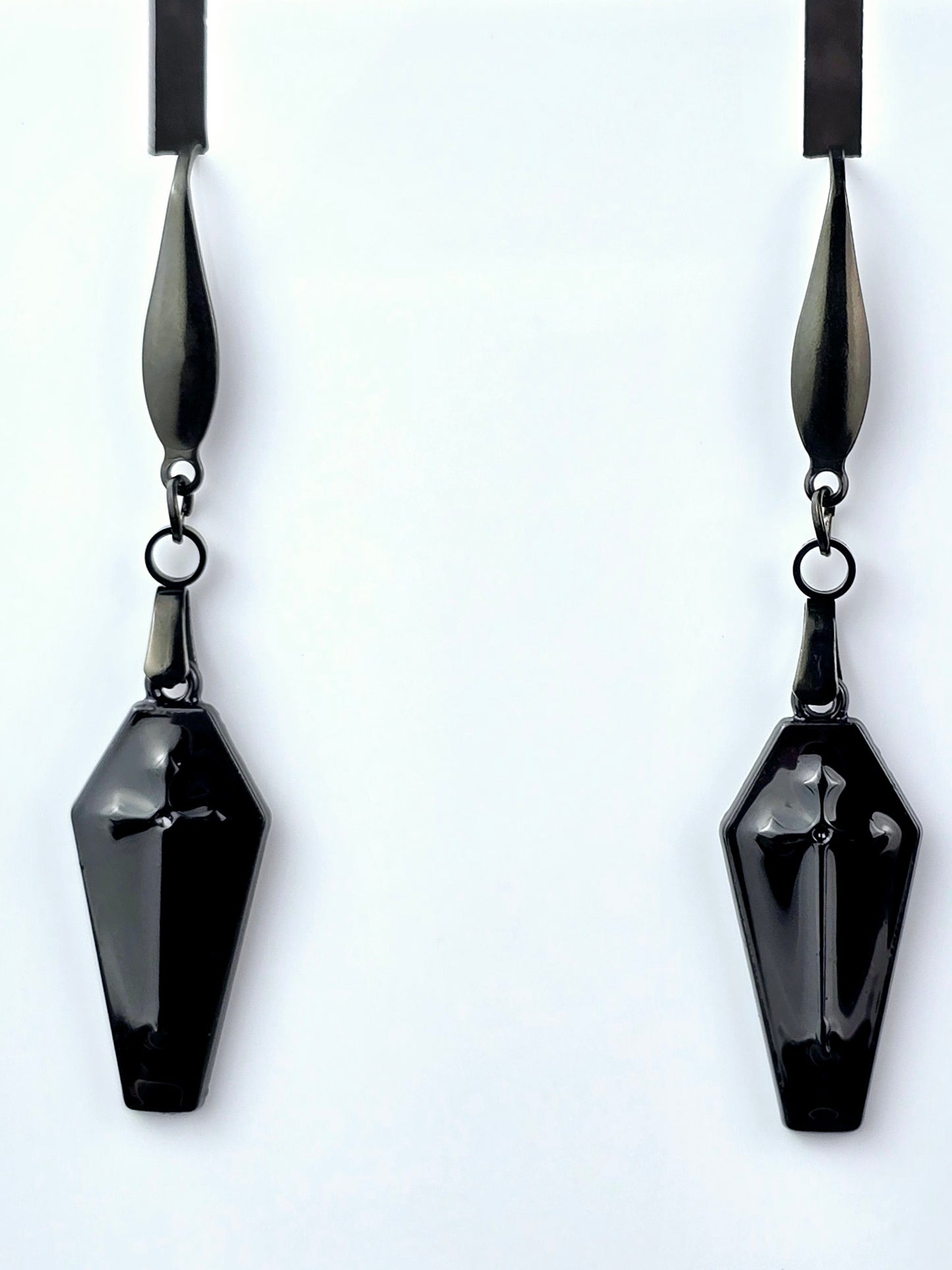Black Coffin Dangle Earrings