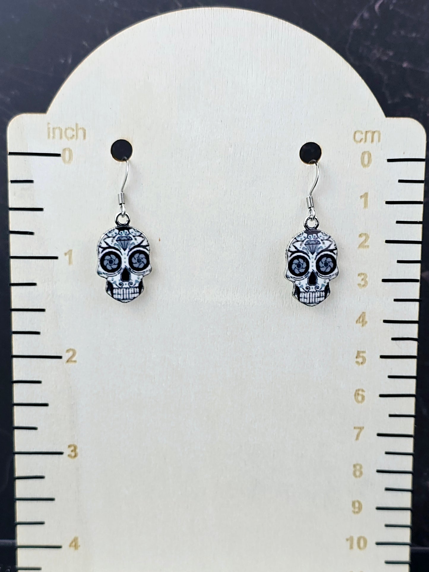 SugarSkull Dangle Fishhook Earrings
