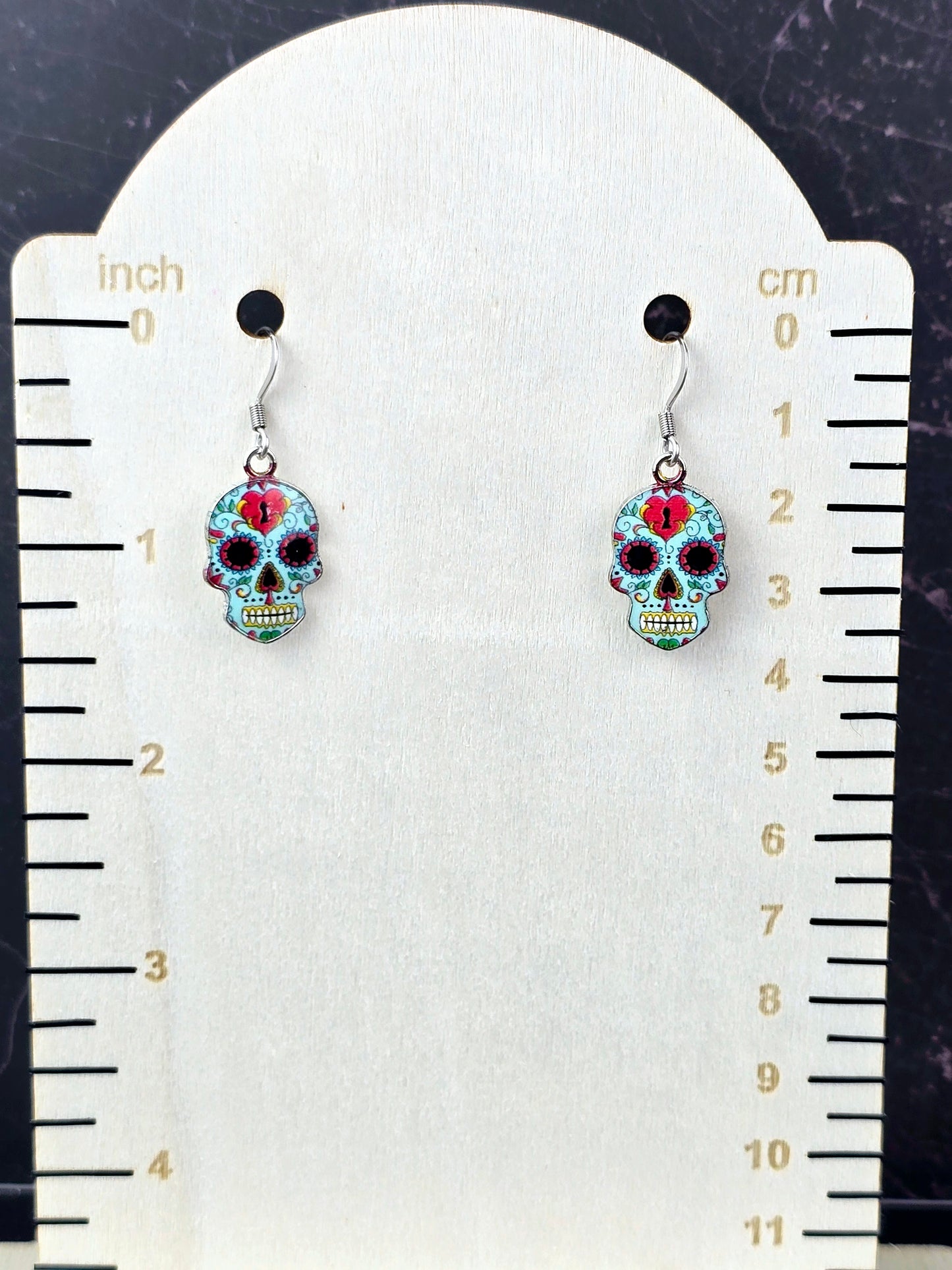 SugarSkull Dangle Fishhook Earrings