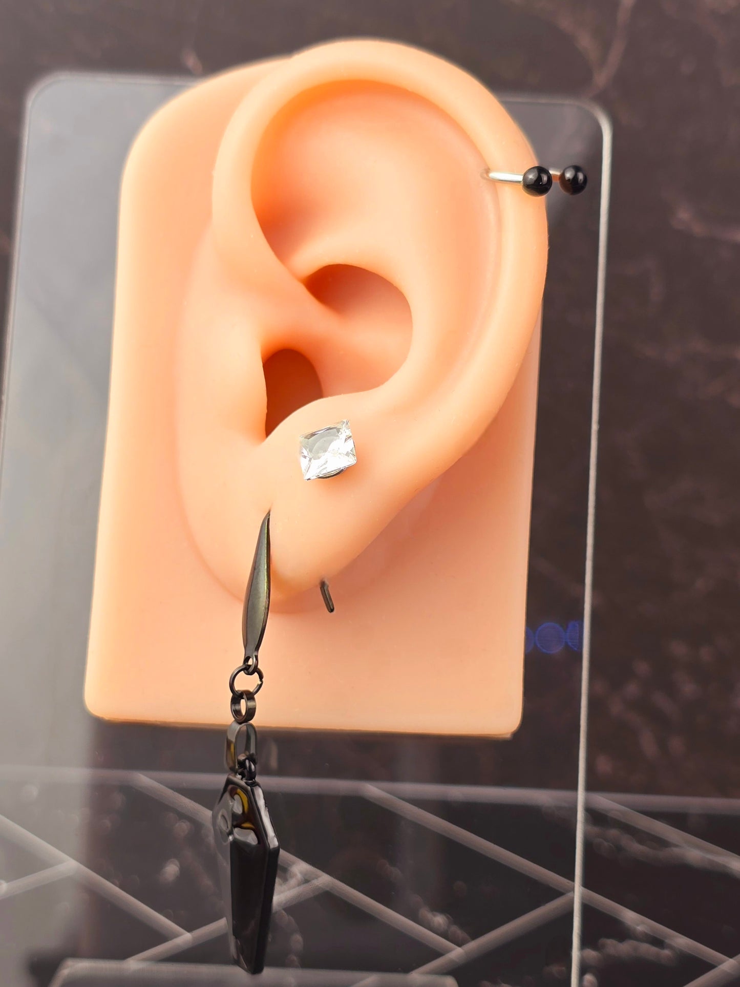 Black Coffin Dangle Earrings