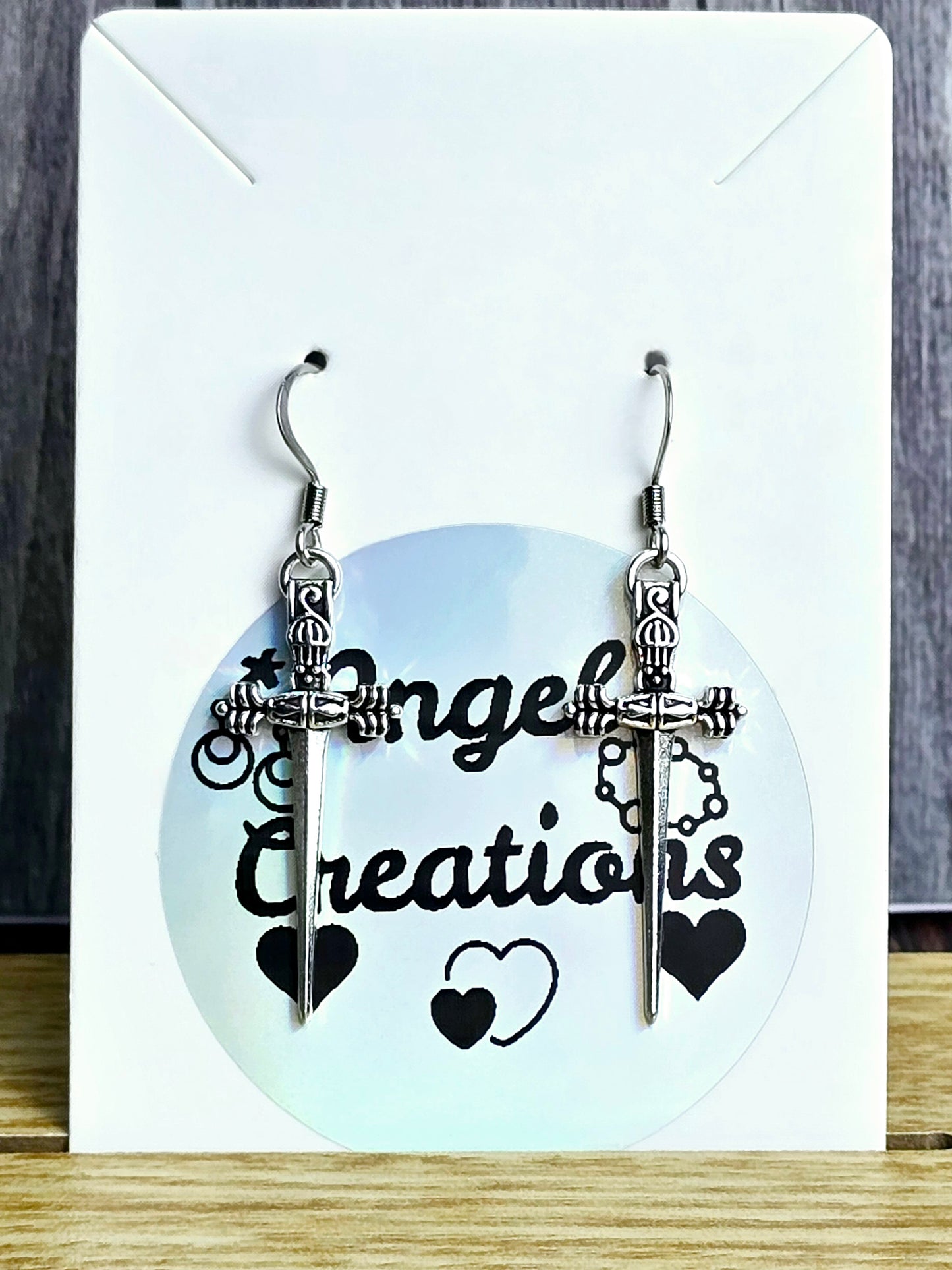 Silver Fishhook Dangly Daggers